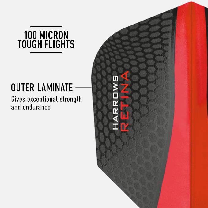 Harrows Retina Dart Flights | 5 x sets Darts Flights (15 Flights Total) I 100 Micron Dart Flights I Premium Extra Strong Made in UK I Professional Darts Accessories I Red Dart Flights - Image 3