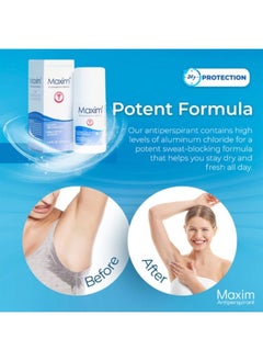 Maxim Maxim Clinical Strength Antiperspirant & Deodorant for Women & Men, Anti-Sweat Deodorant, Prevent Sweat Armpits, Underarm Sweat Block Treatment up to 7 Days Protection to Keep Dry & Odor Free (4 Pack)  - Image 2