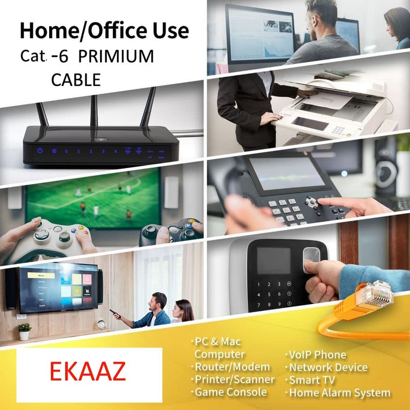Ekaaz RJ45 CAT-6 Internet Network LAN Patch Cable (2 Meter Pack of 1, - Image 4