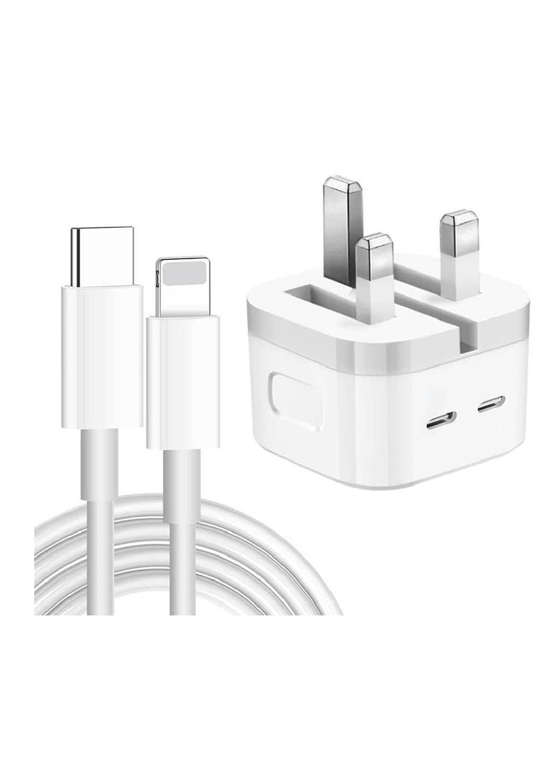 35W Dual Ports Fast Charging USB-C+C Power Adapter For Mobile iPhone 13 14 Series - Image 1