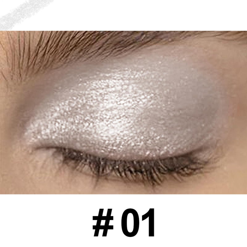 DekRion Eyeshadow Stick, Shimmer-Cream Eye Shadow Pencil, Eye Shadow Sticks Long-Lasting Waterproof, Glitter-Eyeshadows Stick with Soft Brush for Eyeshadows Makeup(01Silvery-white) - Image 2