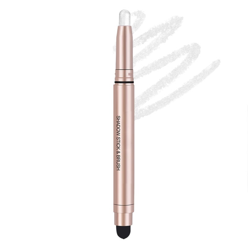 DekRion Eyeshadow Stick, Shimmer-Cream Eye Shadow Pencil, Eye Shadow Sticks Long-Lasting Waterproof, Glitter-Eyeshadows Stick with Soft Brush for Eyeshadows Makeup(01Silvery-white) - Image 1