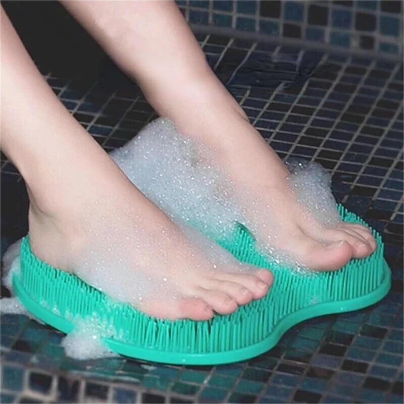 Multifunctional Foot Washing and Rubbing Board for Lazy People Anti Slip Bathing Back Bathtub Accessories(Blue) - Image 3