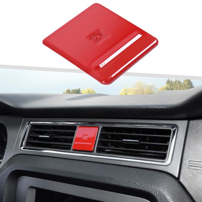 غطاء إطار ولاعة السجائر جيمين متوافق مع فورد موستانج 2010-2014 باللون الأحمر