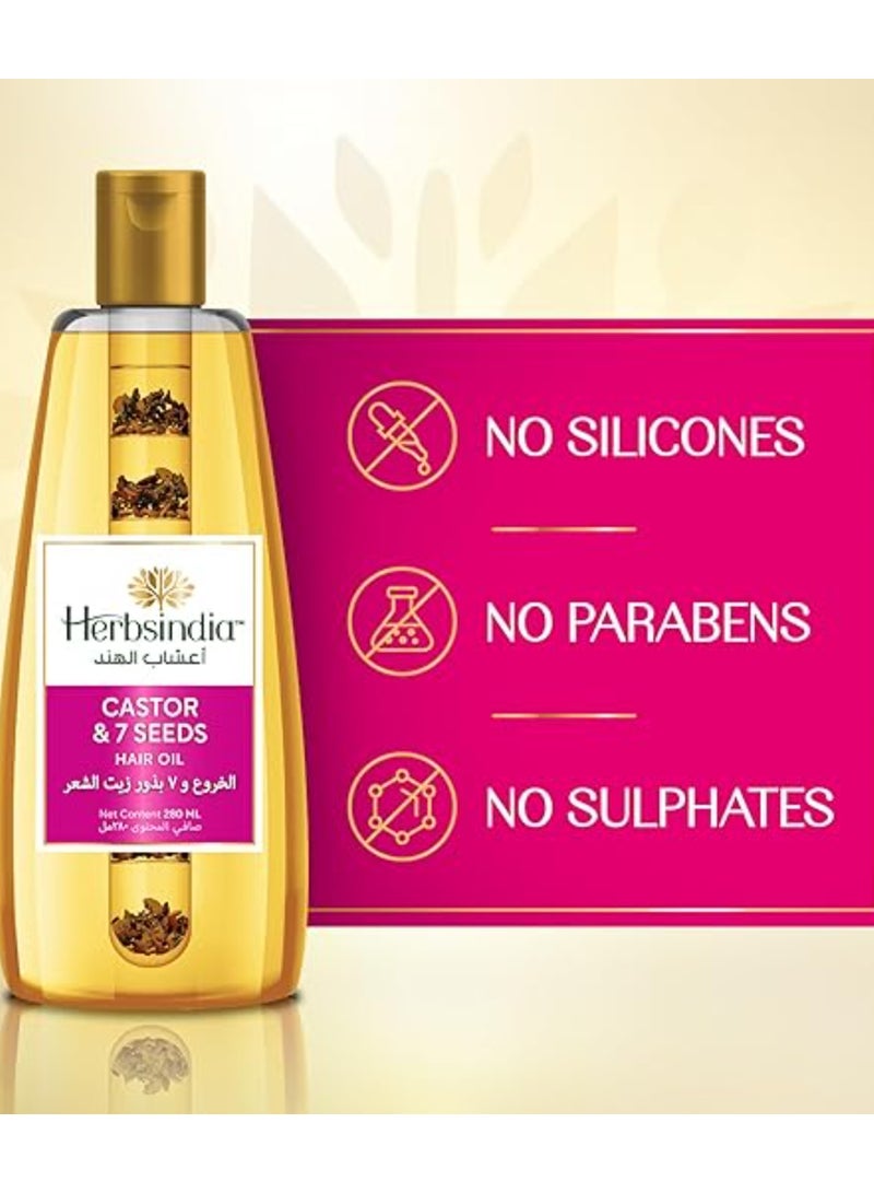 Herbsindia Castor & 7Seeds Hair Oil 280Ml - Image 2