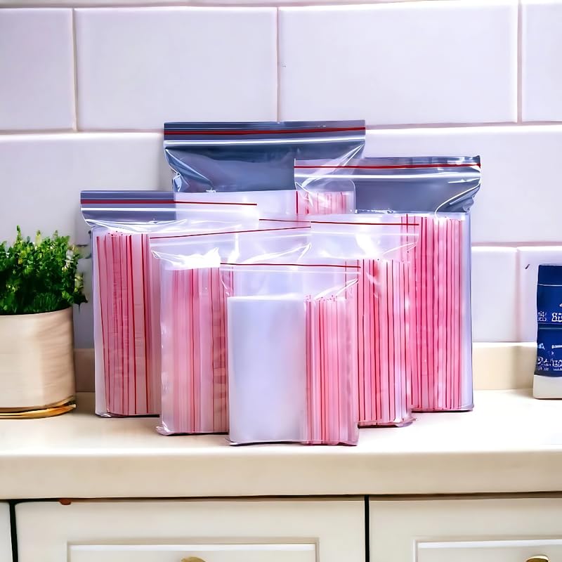 VELEXE Plastic Transparent Zip Lock Pouch - Pack of 100 (4x5 Inch) | Resealable, Durable, Food-Grade Storage Bags | Eco-Friendly & Reusable Pouches for Snacks, Travel, Organization, and More - Image 1