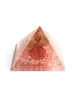 REBUY REBUY Quartz Orgone Pyramid Orgonite Crystal Healing Stone for Home and Office Decor (40mm, Rose)  - Image 1