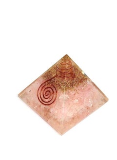 REBUY REBUY Quartz Orgone Pyramid Orgonite Crystal Healing Stone for Home and Office Decor (40mm, Rose)  - Image 2