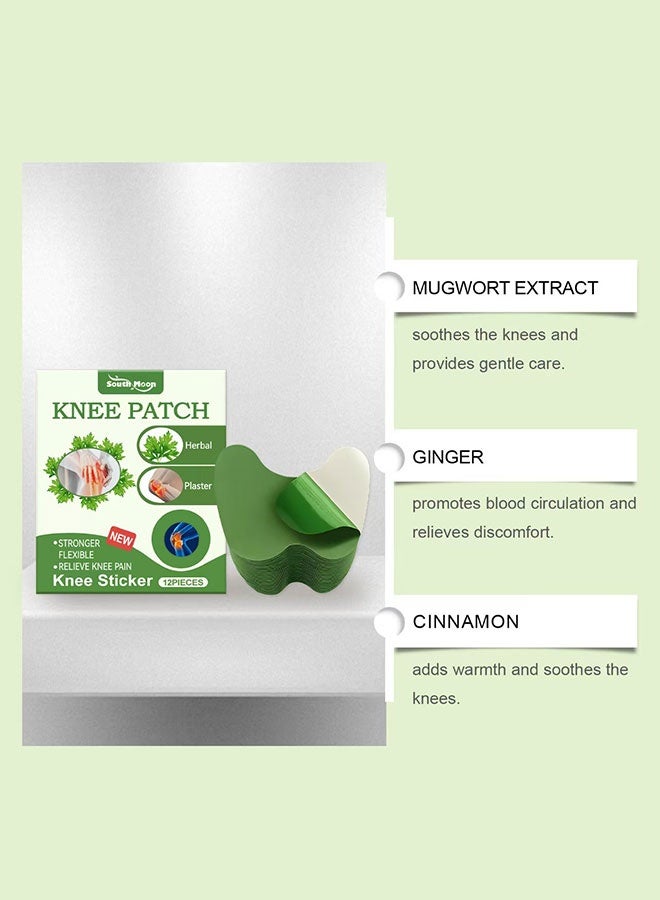 ساوث مون ضمادة ركبة عشبية دافئة، تخفف الألم، تعزز الدورة الدموية، تعزز المرونة بالأعشاب الطبيعية (١٢ ضمادة*٢) - Image 2