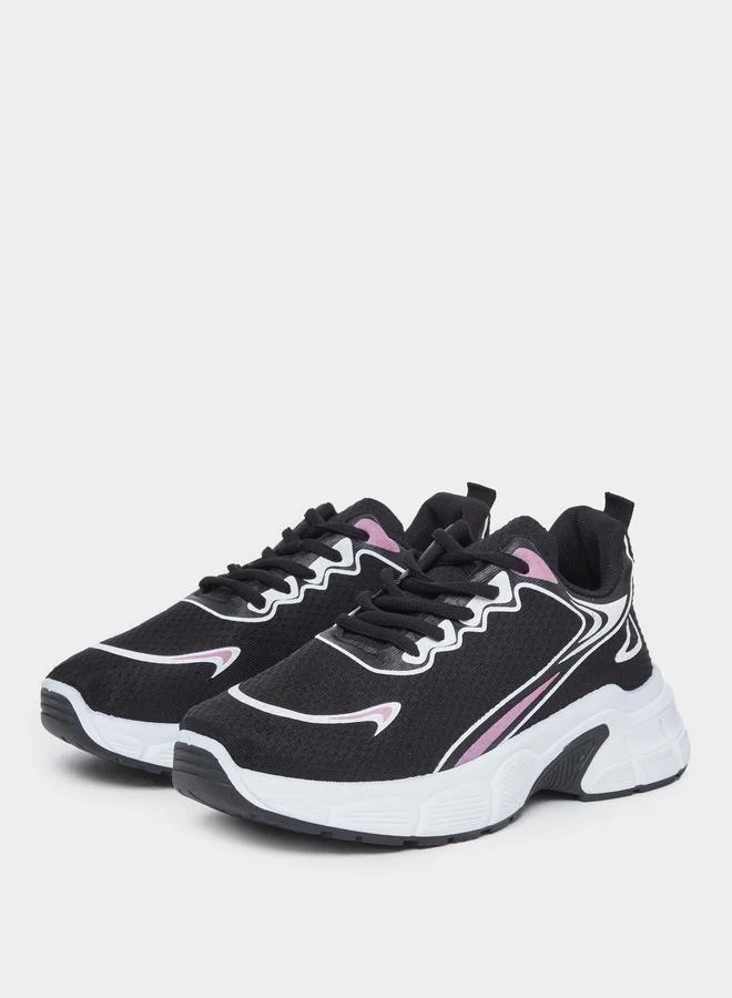 ستايلي Styli Chunky Sole Lace Up Sneakers