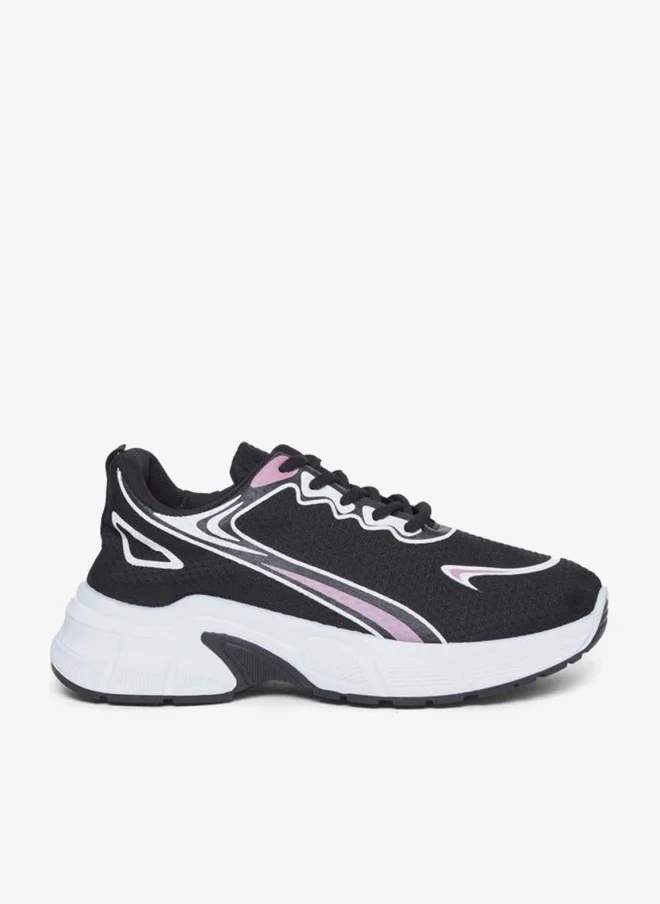 ستايلي اكتيف سنيكرز بأربطة ونعل سميك