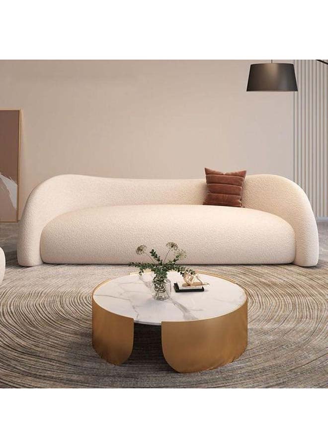 كنب أنيقة بيج بوكل 3 مقاعد من الخشب السويدي من الهوم - 110110904