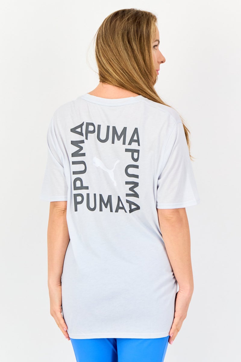 PUMA تي شيرت تدريب قصير الأكمام للنساء، رمادي فاتح - Image 4