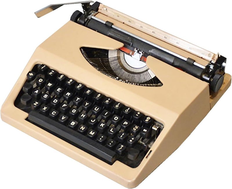 Traditional Typewriter,Retro Style Manual Typewriter for Writers,Portable Classic Word Processor,Old Style,Vintage Fonts for Home and Office Use,Gift Giving,Typing Letters,Cards(Beige) - Image 1