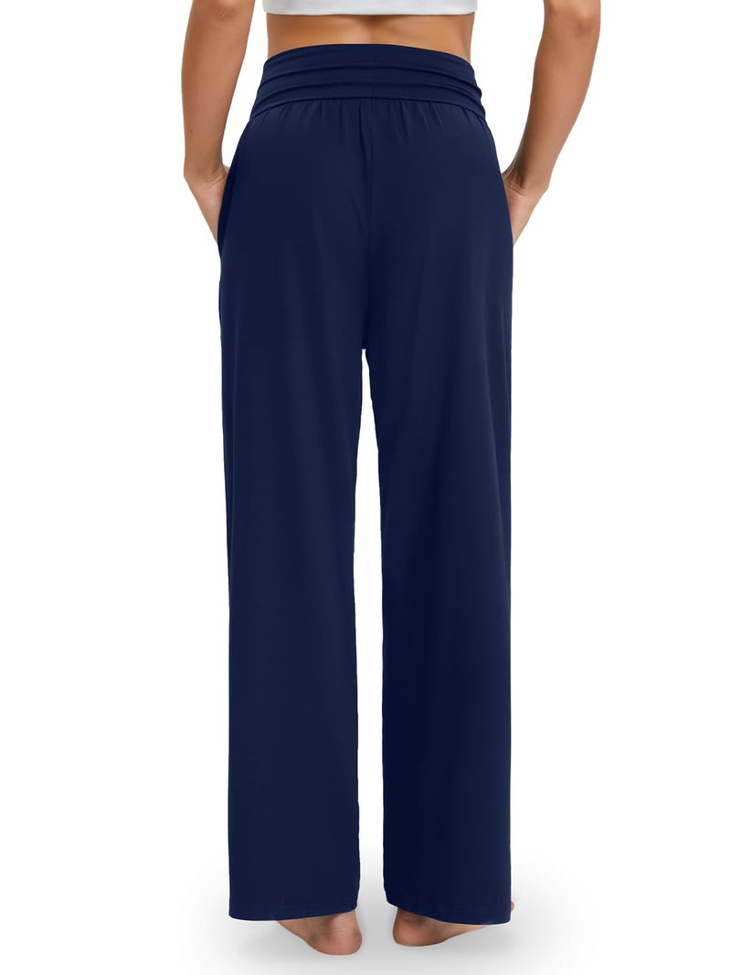 Gracyoga Wide Leg Yoga Pants for Women Casual Loose Cozy Sweatpants High Waisted Lounge Pajama Flowy Pants With Pockets - Image 4