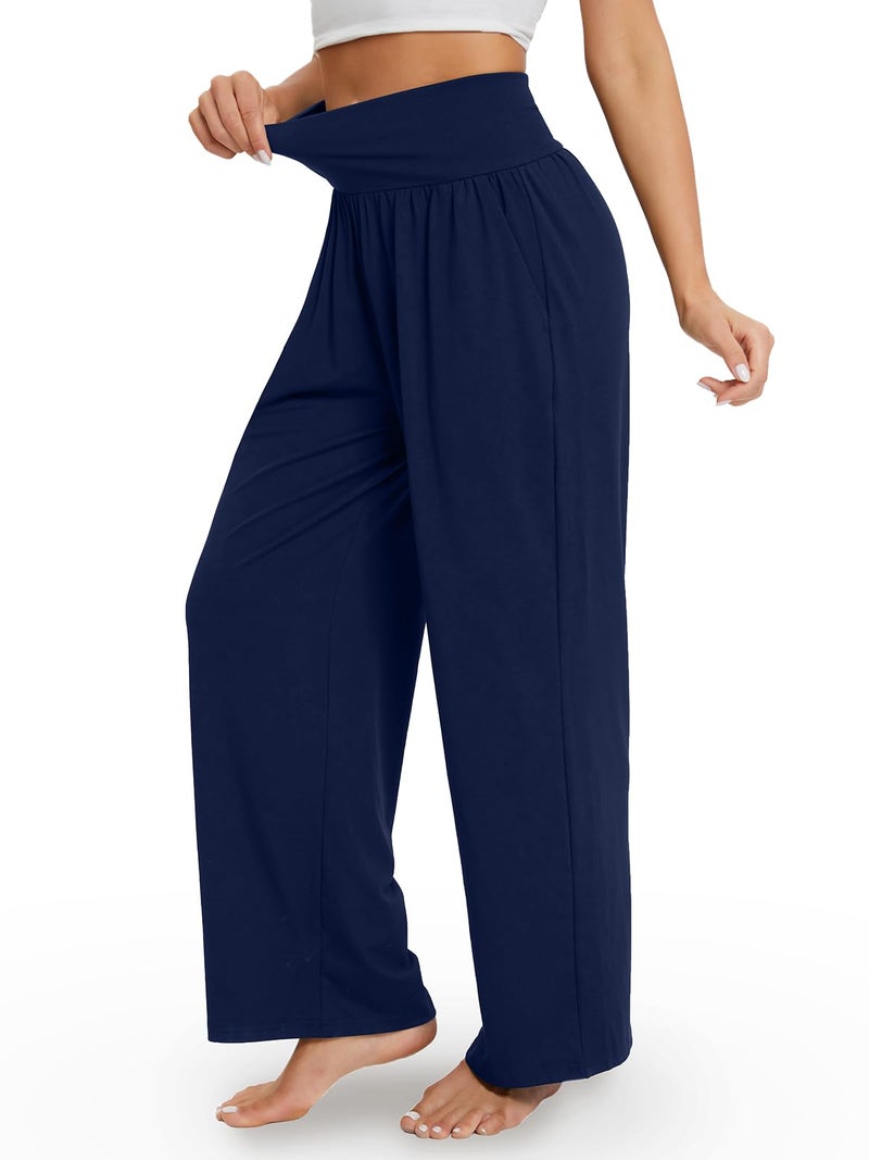 Gracyoga Wide Leg Yoga Pants for Women Casual Loose Cozy Sweatpants High Waisted Lounge Pajama Flowy Pants With Pockets - Image 3