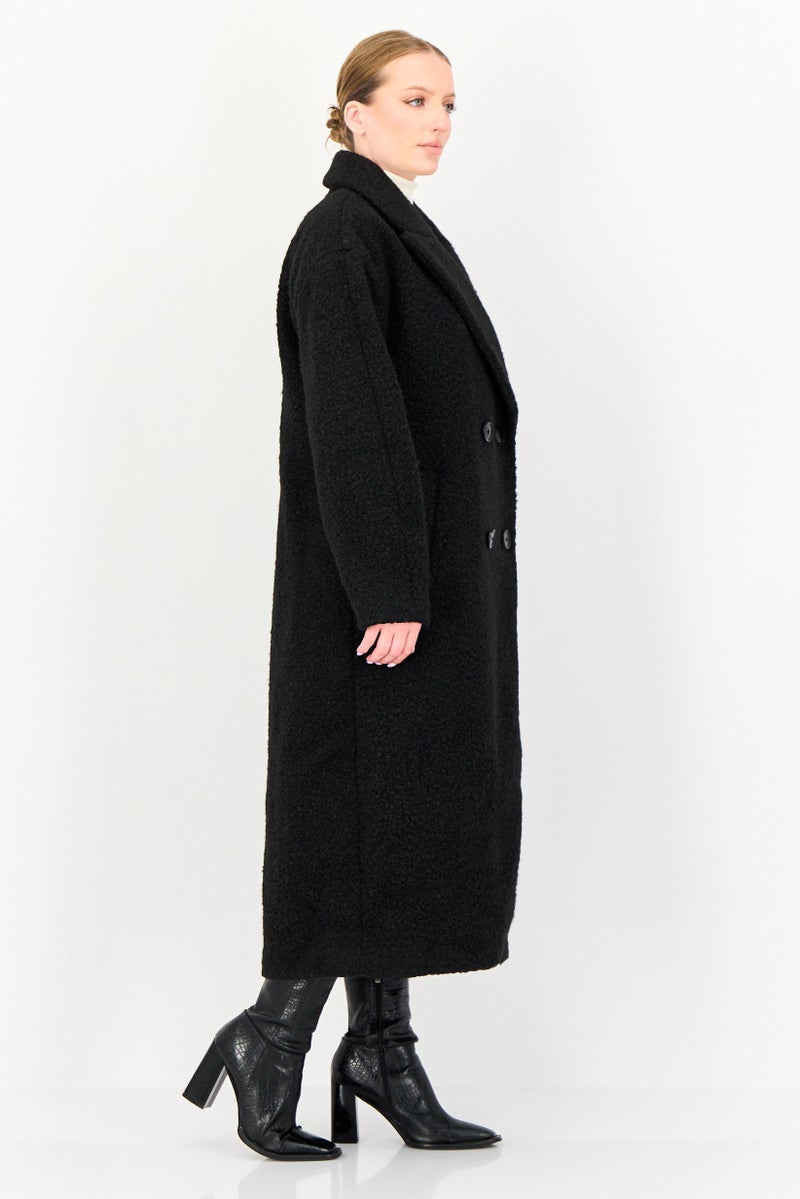 BCBGeneration Women Textured Trench Coat, Black - Image 4