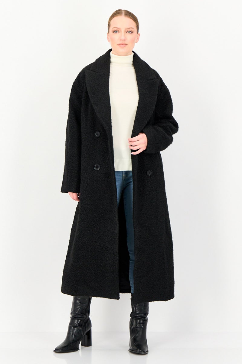 BCBGeneration Women Textured Trench Coat, Black - Image 1