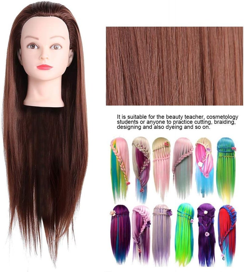 Practice Hair Mannequin Head, Salon Training Head Mannequin with Look and Feel High Temperature Hairdressing Practice Tools for Hair Styling Practice (plastic 4) - Image 4