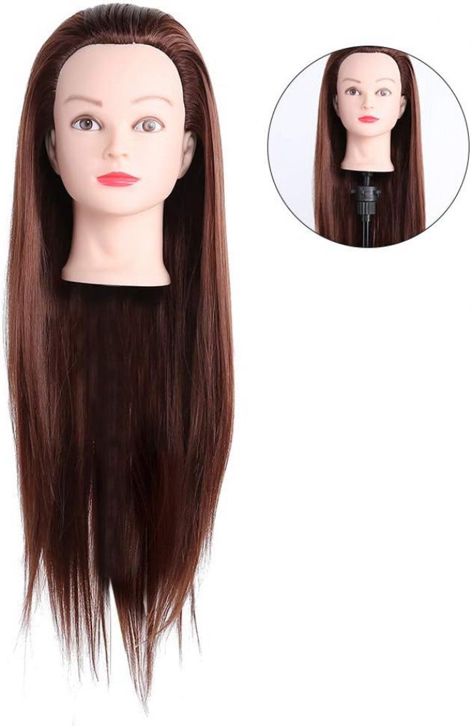 Practice Hair Mannequin Head, Salon Training Head Mannequin with Look and Feel High Temperature Hairdressing Practice Tools for Hair Styling Practice (plastic 4) - Image 2