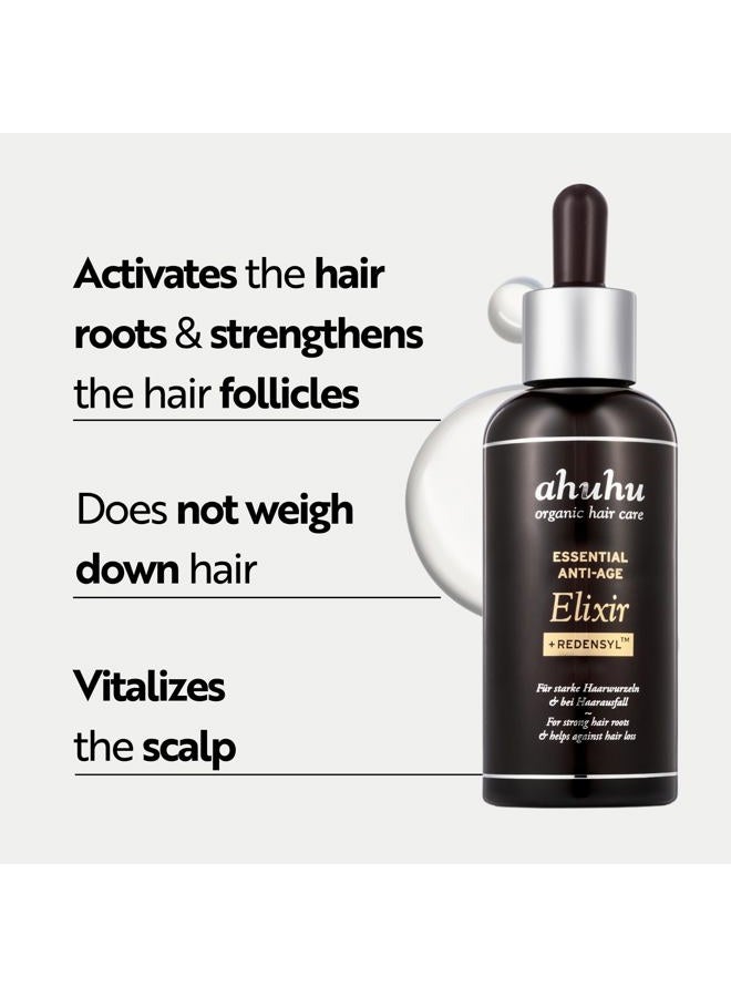 Ahuhu ESSENTIAL ANTI-AGE Elixir With Caffeine & Redensyl (100ml) - Highly Concentrated Scalp Care, Stimulates Hair Growth, Provides Thicker Hair & More Volume, Vegan - Image 2