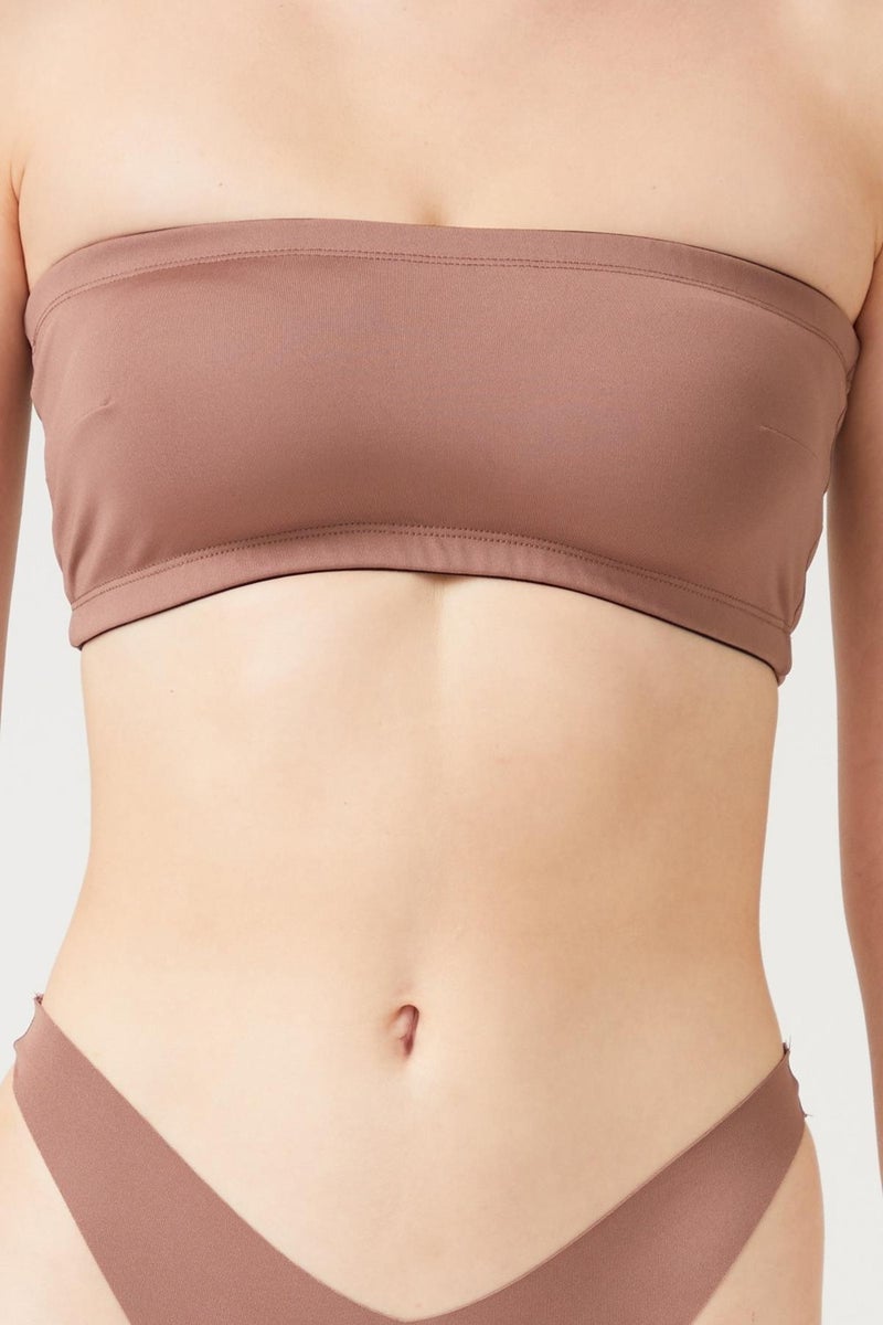 COTTONHILL Brown Strapless Crop Top Bustier  - Image 5