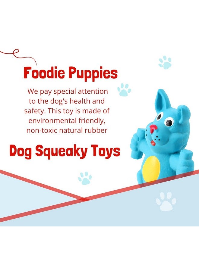 لعبة صرير للكلاب مصنوعة من مطاط اللاتكس الطبيعي (أزرق) | للكلاب الصغيرة والمتوسطة والجراء | متينة، بتصميم حيواني، لعبة آمنة للمضغ والإحضار | تقلل من قلق الانفصال - Image 5