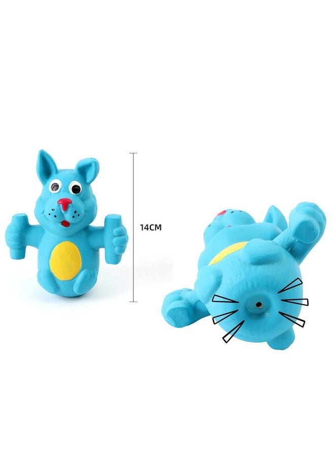 لعبة صرير للكلاب مصنوعة من مطاط اللاتكس الطبيعي (أزرق) | للكلاب الصغيرة والمتوسطة والجراء | متينة، بتصميم حيواني، لعبة آمنة للمضغ والإحضار | تقلل من قلق الانفصال - Image 2