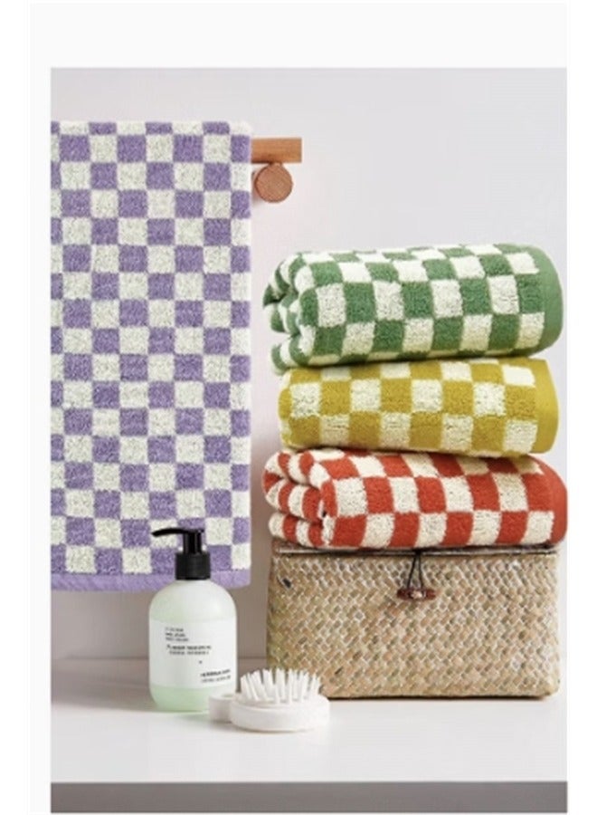 SYOSI Checkered Cotton Towels, Face Hand Towels Soft Absorbent for Bathroom, Spa, Gym, Kitchen, 4 Pcs Towel Set Checkered, 13 x 29 Inches, Colors - Image 4
