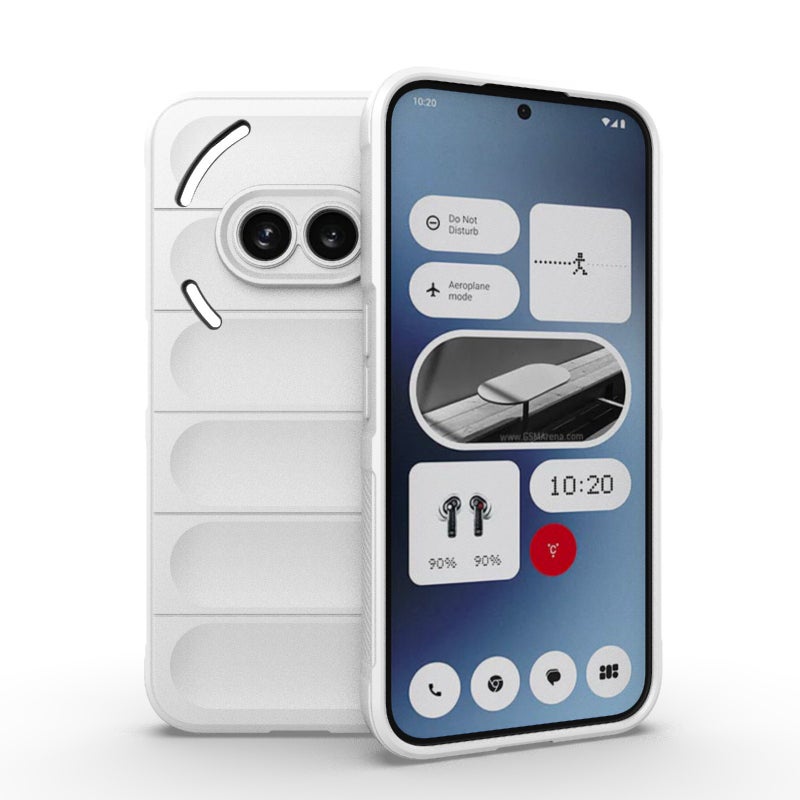 HuHa Protective Cover For Nothing Phone 2a Magic Shield TPU + Flannel Phone Case(White) - Image 1