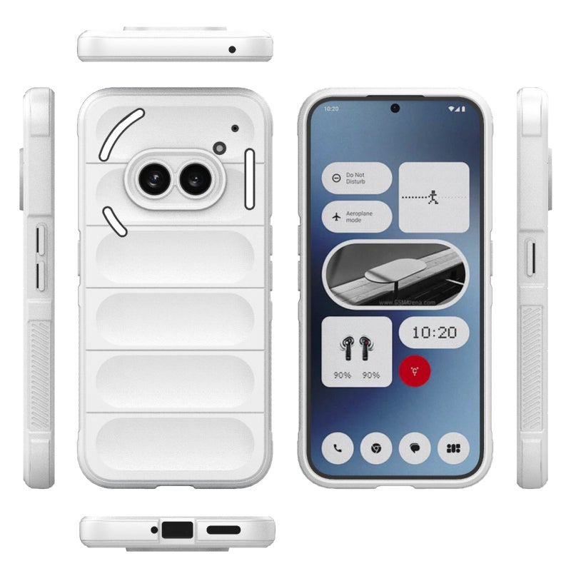 HuHa Protective Cover For Nothing Phone 2a Magic Shield TPU + Flannel Phone Case(White) - Image 3