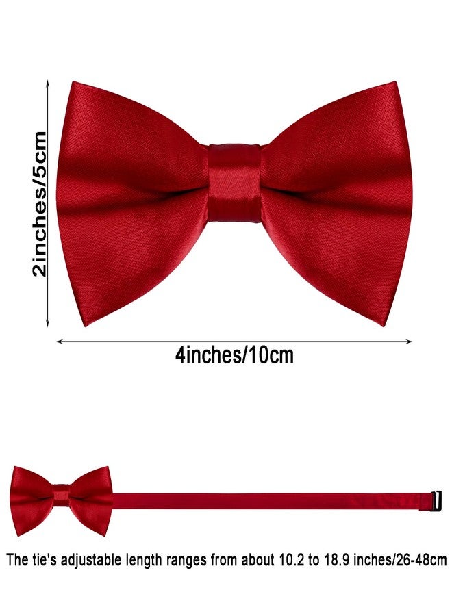 آربينشيا ربطة عنق من Rbenxia للأولاد، لون سادة كلاسيكي، ربطة عنق ساتان قابلة للتعديل للأطفال، مناسبة للحفلات وحفلات التخرج وحفلات الزفاف (أحمر) - Image 3