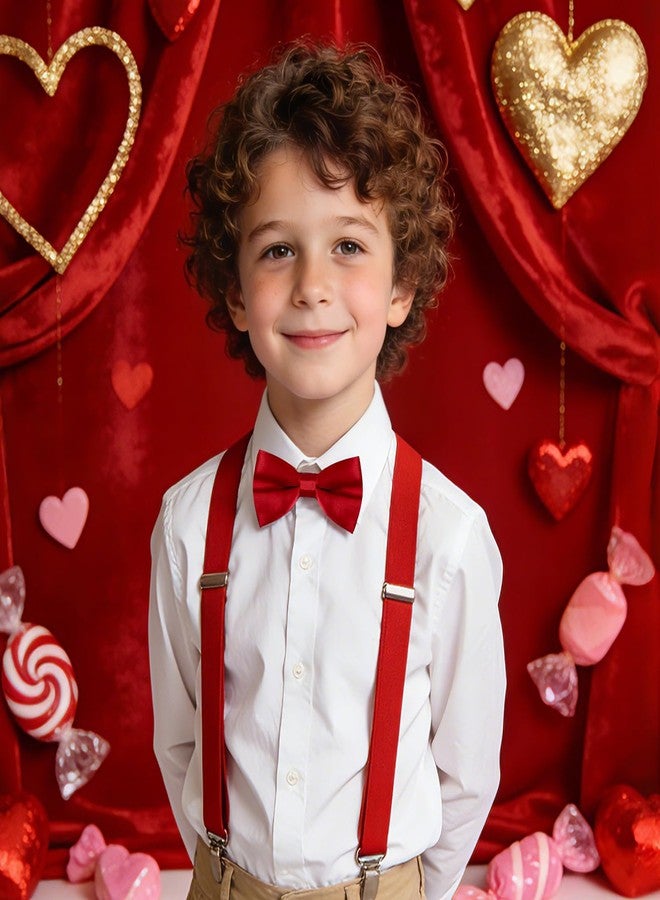 آربينشيا ربطة عنق من Rbenxia للأولاد، لون سادة كلاسيكي، ربطة عنق ساتان قابلة للتعديل للأطفال، مناسبة للحفلات وحفلات التخرج وحفلات الزفاف (أحمر) - Image 5