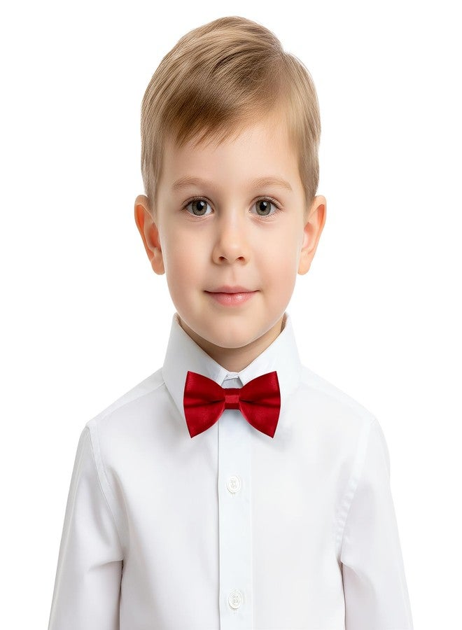 آربينشيا ربطة عنق من Rbenxia للأولاد، لون سادة كلاسيكي، ربطة عنق ساتان قابلة للتعديل للأطفال، مناسبة للحفلات وحفلات التخرج وحفلات الزفاف (أحمر) - Image 1