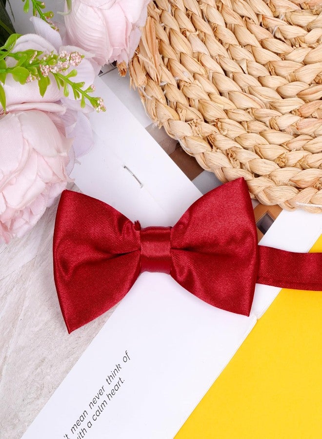 آربينشيا ربطة عنق من Rbenxia للأولاد، لون سادة كلاسيكي، ربطة عنق ساتان قابلة للتعديل للأطفال، مناسبة للحفلات وحفلات التخرج وحفلات الزفاف (أحمر) - Image 4