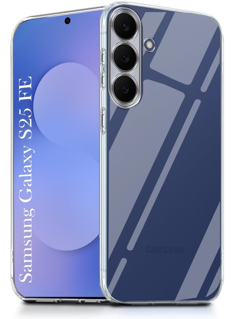 Muzz Silicon Case Compatible with Samsung Galaxy S25 FE 2025 Shock-Proof Soft Gel Rubber Cover Camera Protection Slim fit TPU Case Light weight Back Cover Case for Samsung Galaxy S25 FE Clear Case - Image 1