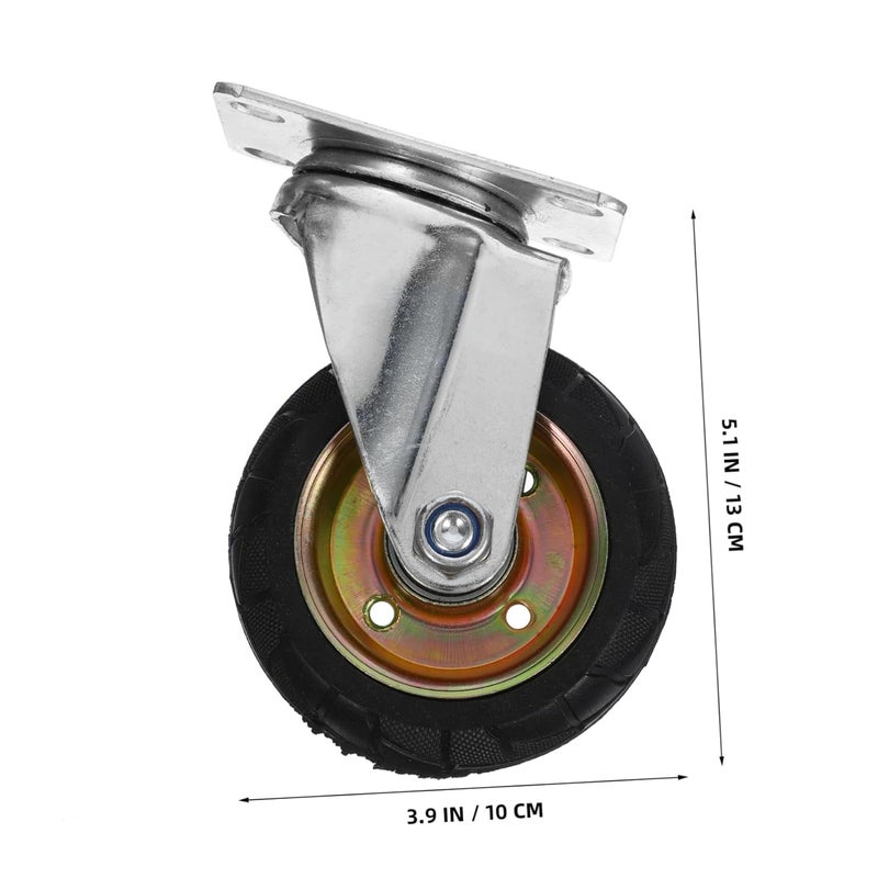 Rubber Core Swivel Caster Wheels With Brake 2 Inch Replacement For Trolleys And Carts - Image 4