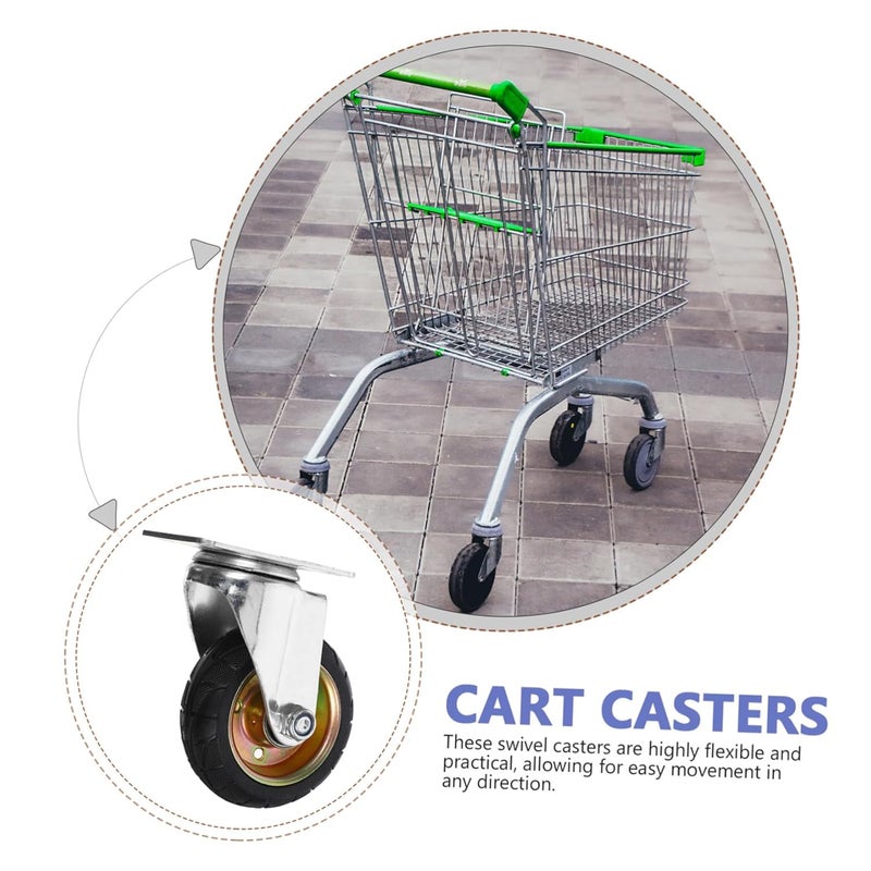 Rubber Core Swivel Caster Wheels With Brake 2 Inch Replacement For Trolleys And Carts - Image 5