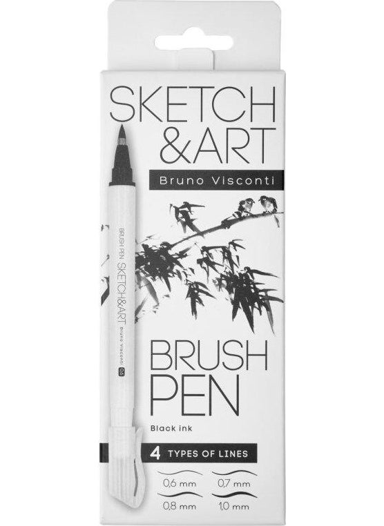 Bruno Visconti Sketch Art 4-pack Brush Pen Black 36-0030  - Image 2