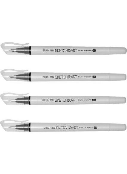 Bruno Visconti Sketch Art 4-pack Brush Pen Black 36-0030  - Image 5