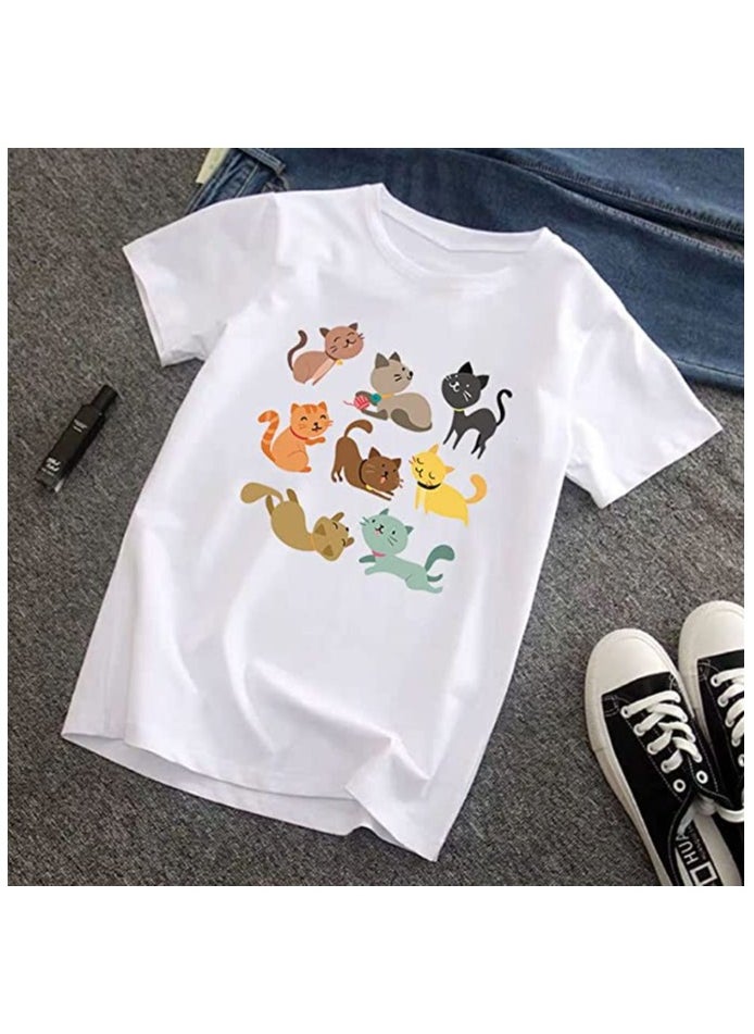 Excefore - Iron on Transfers Patches 52Pcs lovely Cats Heat Transfer Stickers Assorted Lovely Cat Design Iron on Appliques Animal Decal for Kids T-Shirts Bags Clothing DIY Decorations Garments Accessories - Image 1