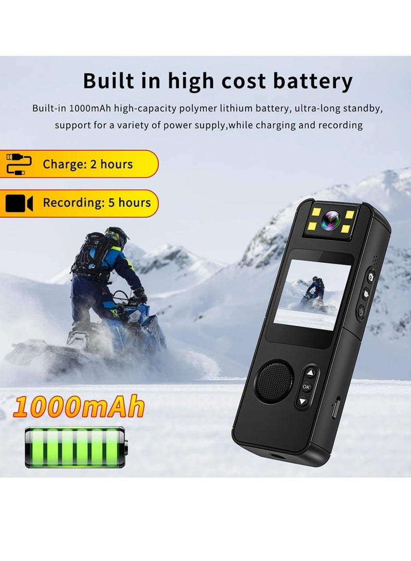 Body Camera, Portable Small Personal Camcorder, 1080P HD Video, with 1/4 Inch Thread Magnetic Back Clip, Mini Body Camera, Pocket Camcorder - Image 2