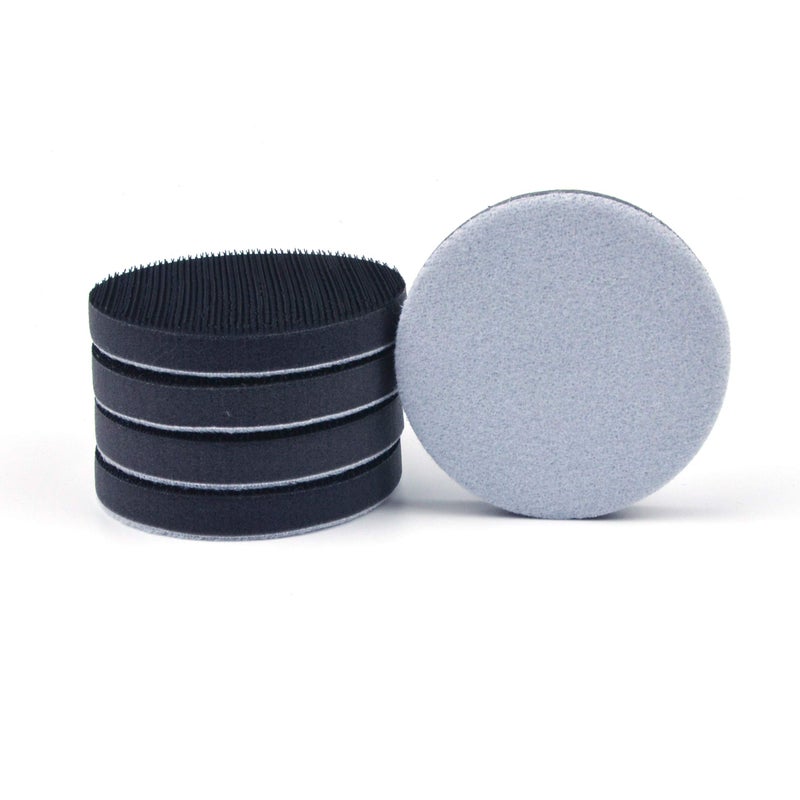 POLIWELL 5 Pack 3 Inch (75mm) Foam Interface Pad, Hook and Loop Soft Foam Buffing Pad, Soft Density Buffer Backing Pad for 3" Sanding Discs, Drill, Mini RO Sander for Detail Sanding - Image 1