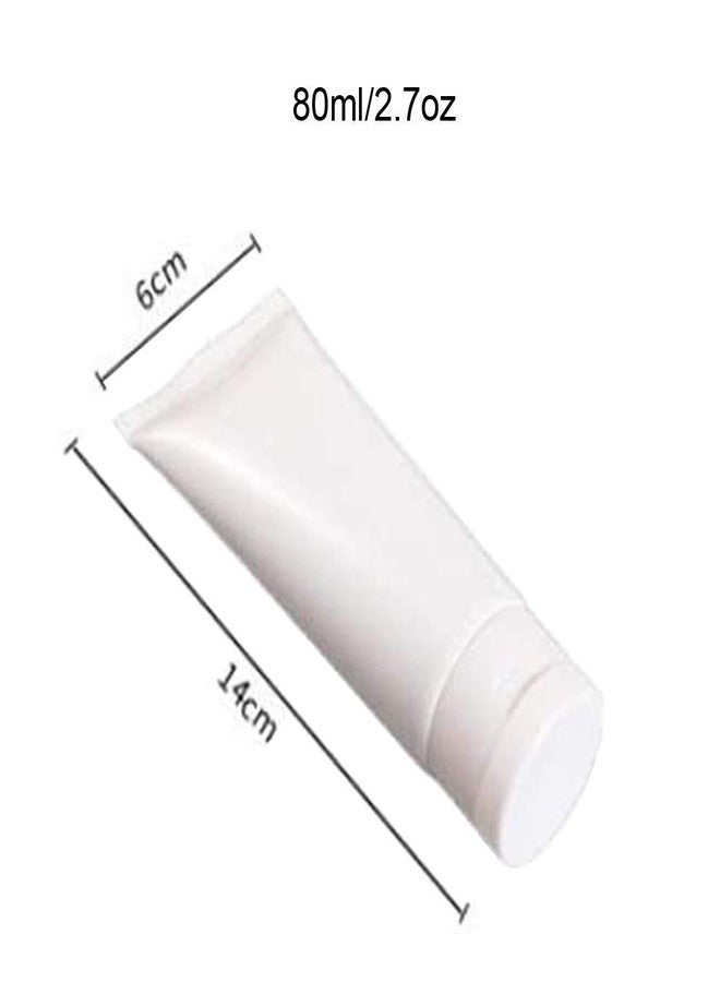 NARAMAX 20PCS 80ml/2.7oz Empty White Plastic Soft Tubes Squeeze Bottles with Flip Cap Travel Cosmetic Makeup Facail Cleaner Lotion Toiletries Sample Container Storage Pot Jar Vials Dispenser - Image 2