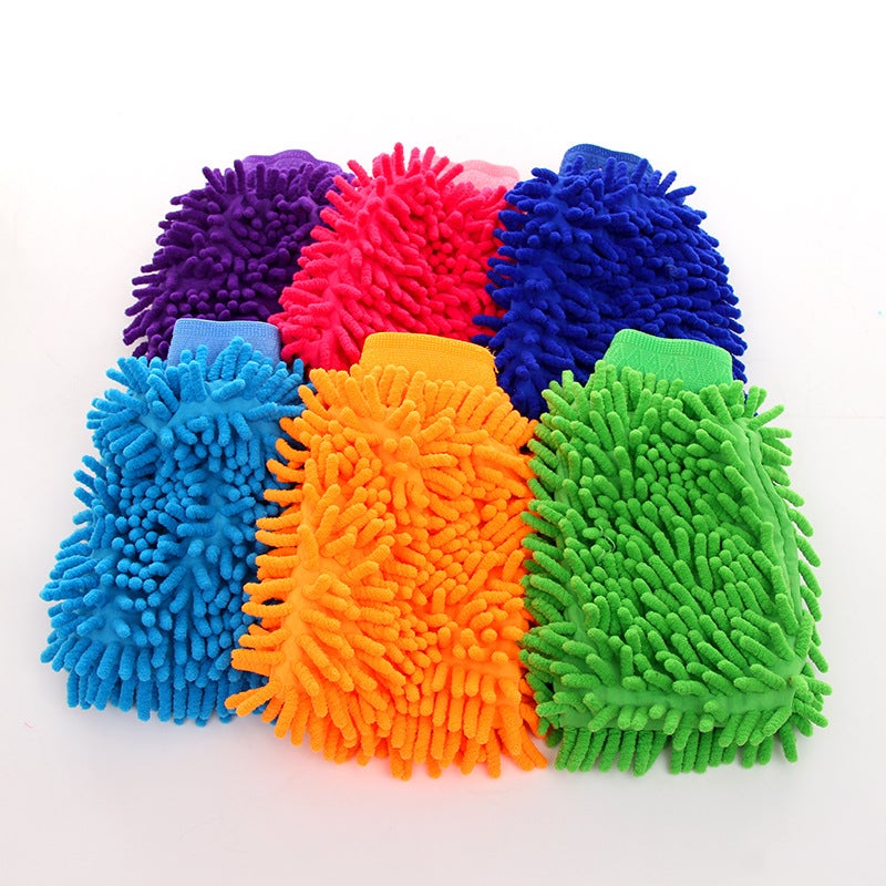 Chenille Car Wash Gloves Coral Car Wash Car Wash Artifact Car Rag Car Double-Sided Car Wash Gloves - Image 3