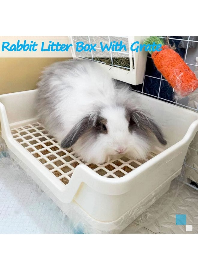 هامليدي صندوق قمامة الأرانب Hamiledyi كبير جدًا، مرحاض زاوية للحيوانات الأليفة، مدرب قعادة للحيوانات الصغيرة، وعاء قمامة ضخم للأرانب مع شبكة بلاستيكية، صينية تفريغ عميقة للخنازير الغينية البالغة، شنشيلة، النمس، Galesaurs، أبيض - Image 5
