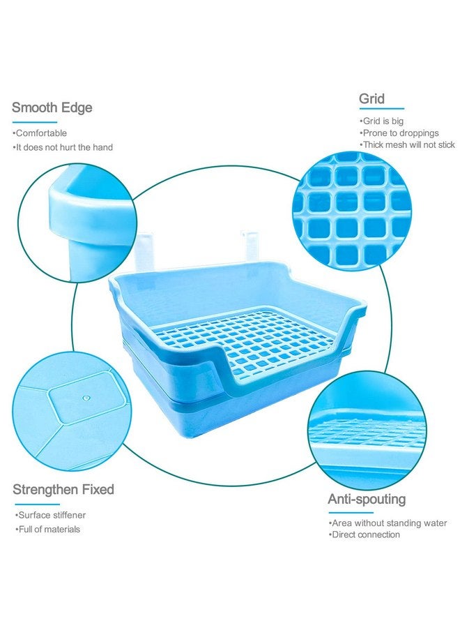 هامليدي صندوق قمامة الأرانب Hamiledyi كبير جدًا، مرحاض زاوية للحيوانات الأليفة، مدرب قعادة للحيوانات الصغيرة، وعاء قمامة ضخم للأرانب مع شبكة بلاستيكية، صينية تفريغ عميقة للخنازير الغينية البالغة، شنشيلة، النمس، Galesaurs، أبيض - Image 4