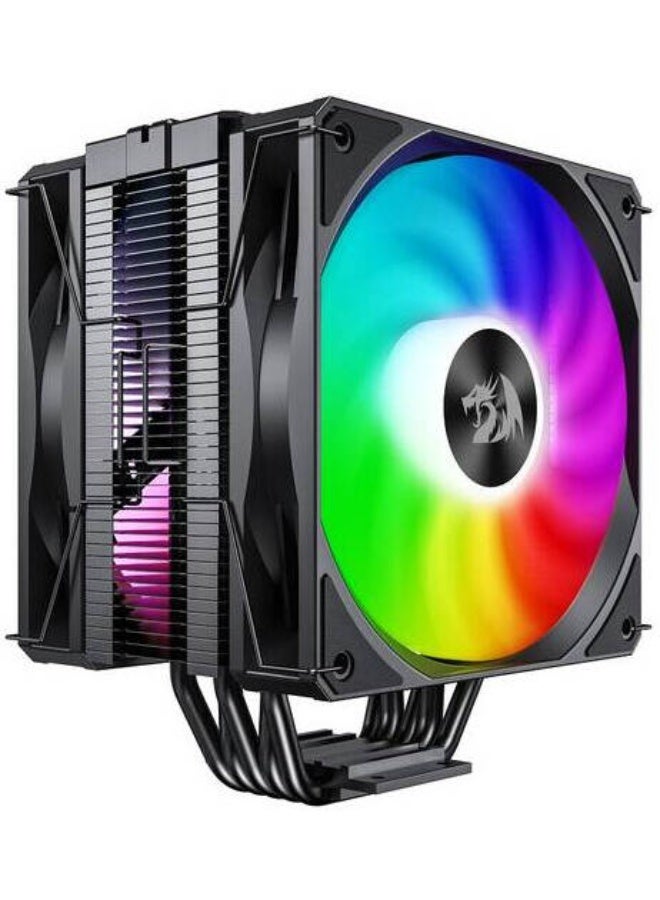 Redragon CC-2177 CPU Air Cooler, 260w TDP, 5 Copper Heat Pipes Dual-Tower, 1600 Fan RPM, ARGB Dual Fans Support platform LGA 1700/1200/115X/1366AMD AM5/AM4, Black | CC-217 - Image 1