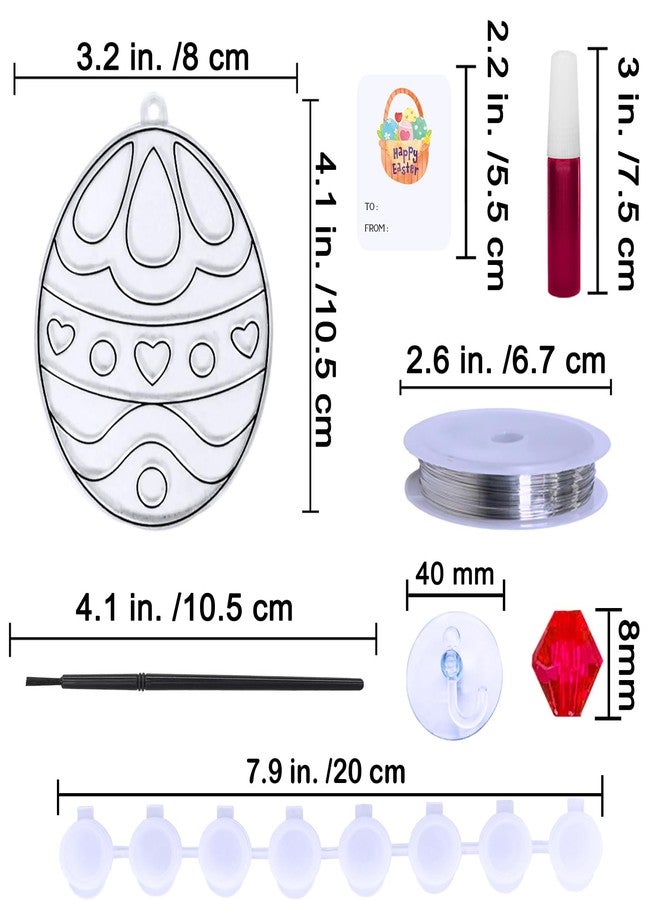 وينلين مجموعة من 24 قطعة من زينة بيض عيد الفصح من Winlyn، زينة فنية لطلاء النوافذ، زينة بيض عيد الفصح ... - Image 5