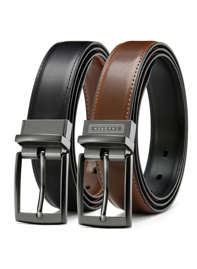 CHAOREN Click Belts for Men - Mens Ratchet Belt 1 3/8" for Dress Pants - Perfect Companion to Men's Oxfords, Gun, 46-52W - Image 1